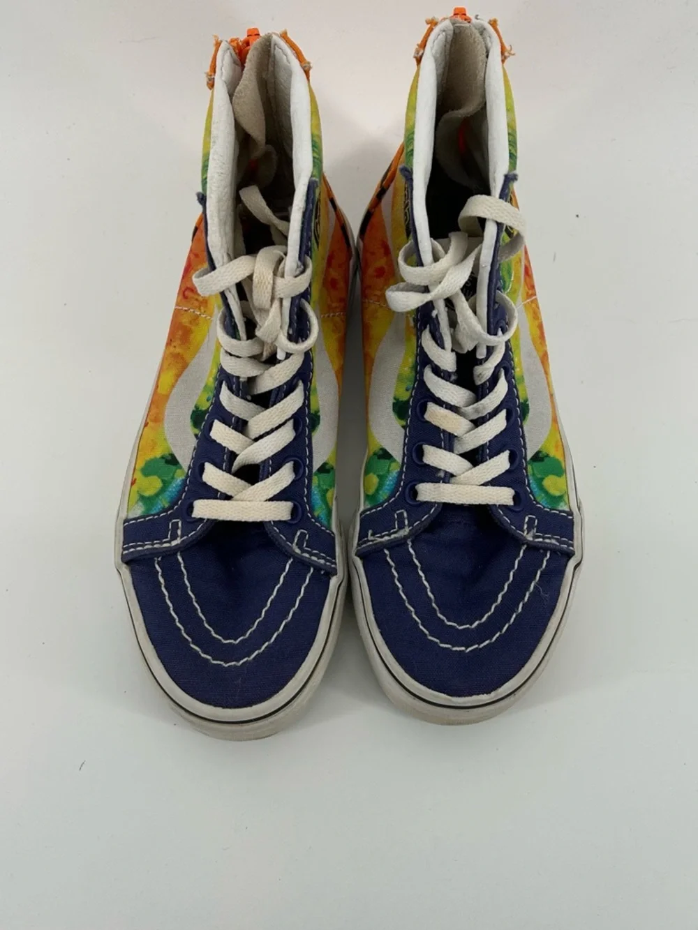 Vans Crayola Navy High-Top Sneakers with Rainbow Tie-Dye Panels